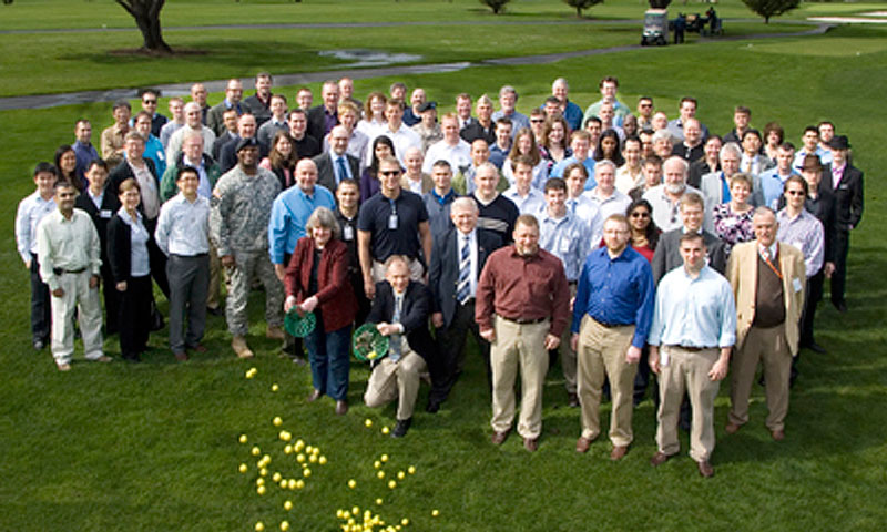 Attendees at the Naval Postgraduate School’s Simulation, Experiments and Efficient Design (SEED) Center for Data Farming’s International Data Farming Workshop 22 (IDFW) pose for a group photo prior to kicking off the workshop. 