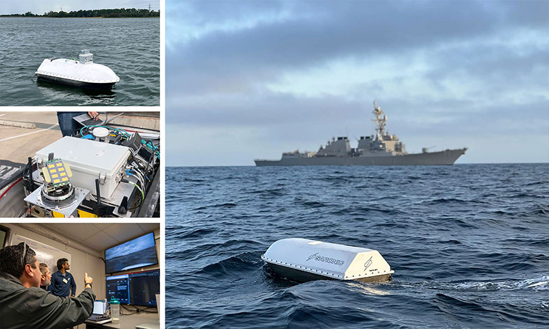 An autonomous over-the-horizon communications solution conceived by student researchers at the Naval Postgraduate School was successfully demonstrated by the Navy and industry partners during the summer and fall of 2023. (U.S. Navy photo illustration)