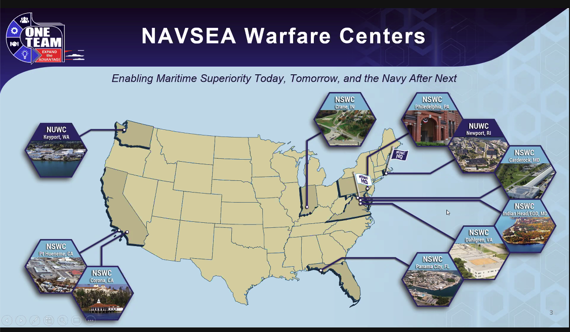 NAVSEA Centers Map