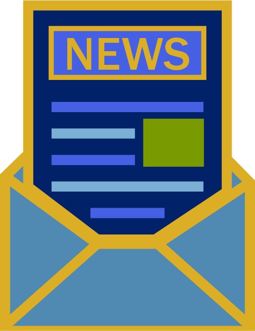 Graphic icon of a newsletter