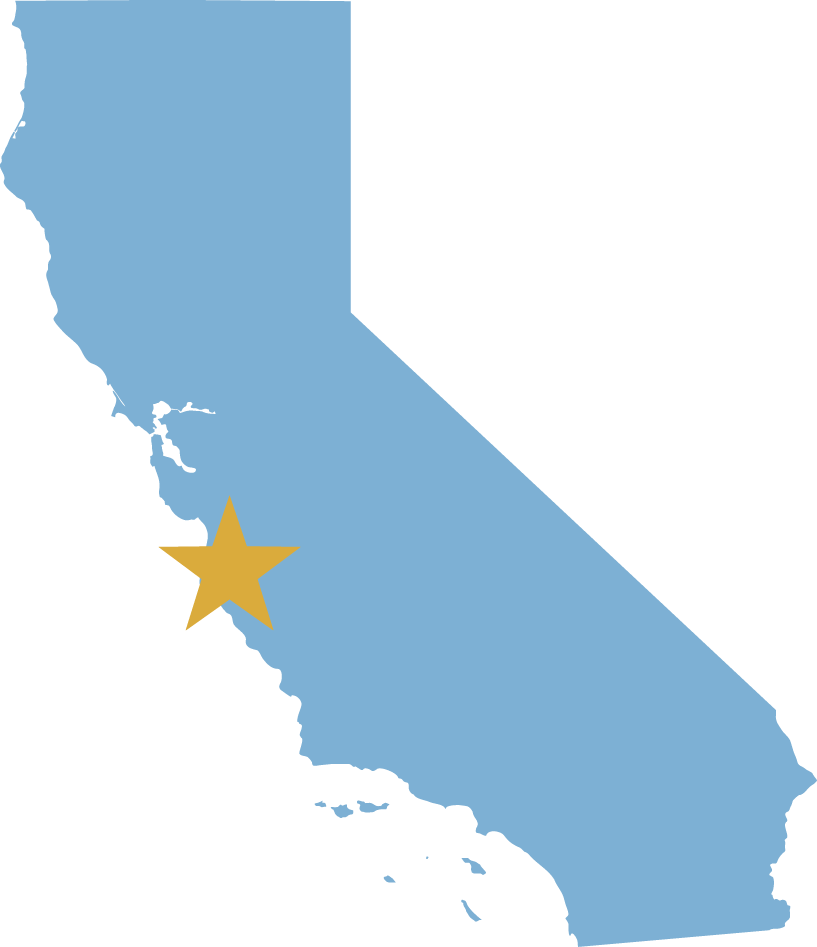 graphic California state icon with star