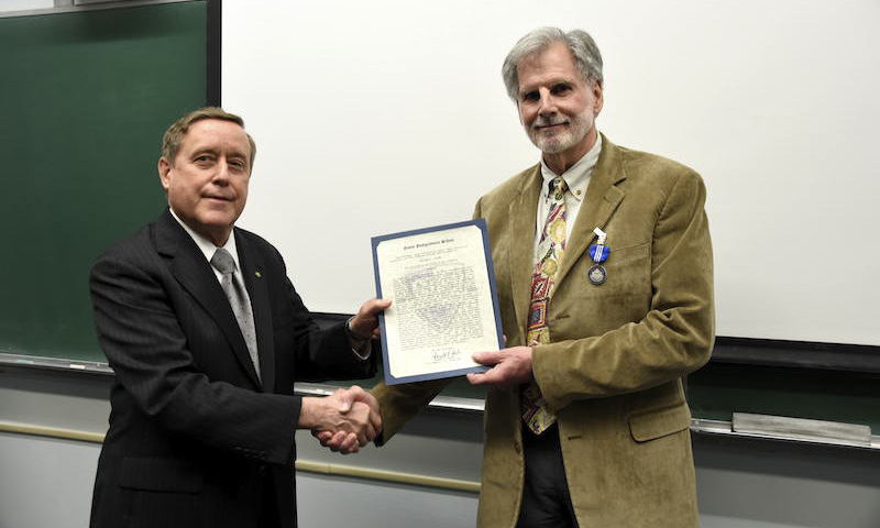 Physics Professor Honored with Superior Civilian Service Award