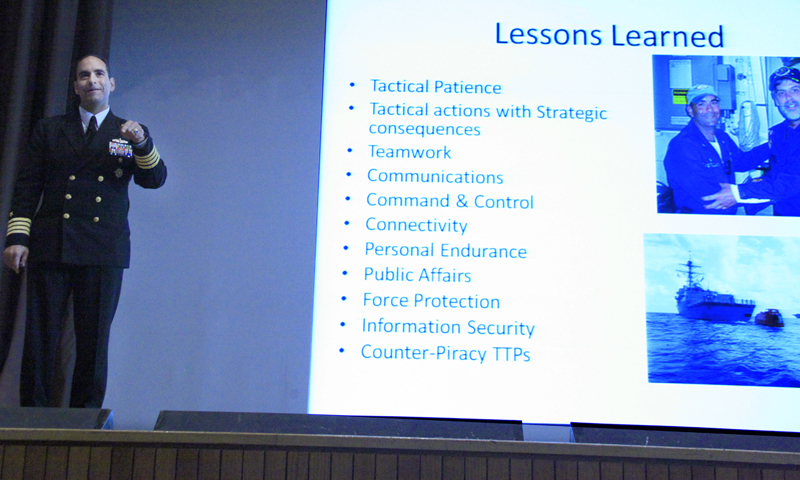 Key Player in Maersk Alabama Hostage Rescue Addresses NPS Students During Guest Lecture
