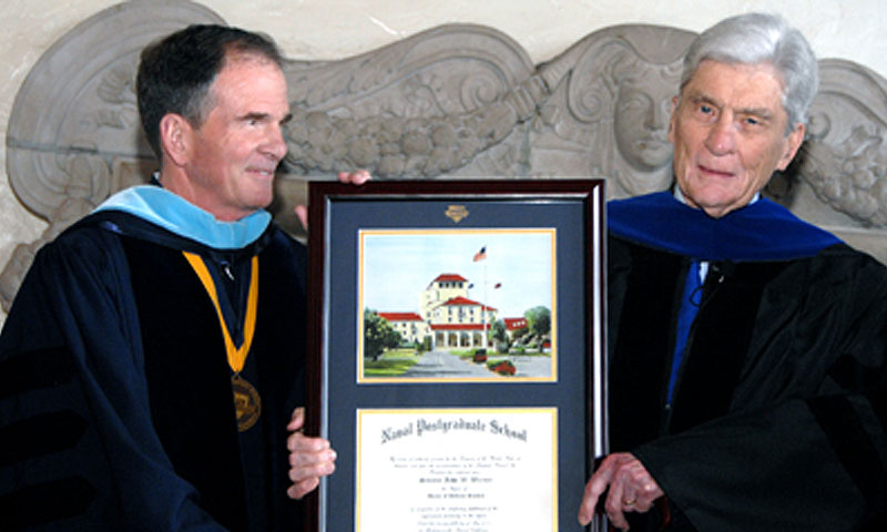 Naval Postgraduate School Awards Longtime Senator John Warner with Honorary Doctorate