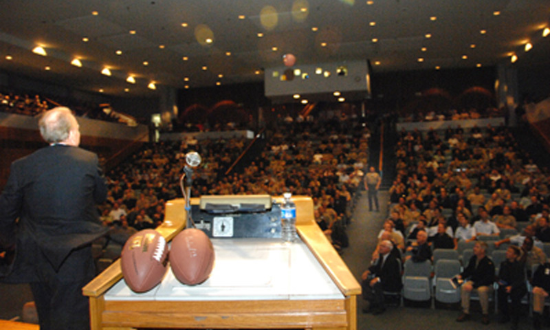 Football Legend Roger Staubach Lectures at Naval Postgraduate School