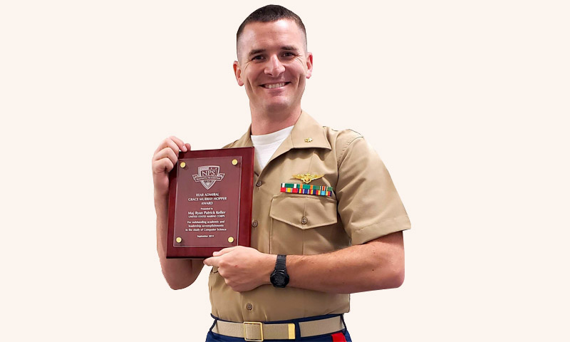 Maj. Ryan Keller was awarded the Rear Adm. Grace Murray Hopper Award