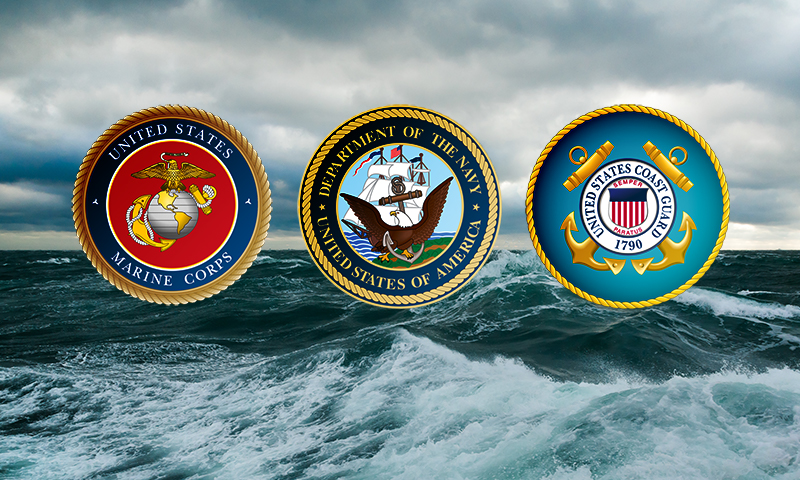 Lead authors of the Tri-Service Maritime Strategy, representing the U.S. Navy, Marine Corps and Coast Guard