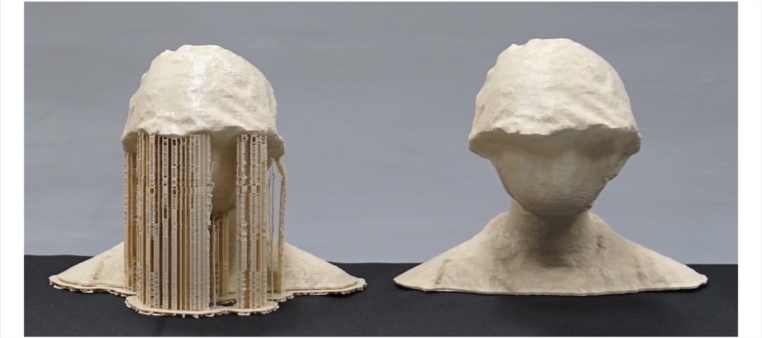 Printed 3D scan of a mannequin head (May 2018)