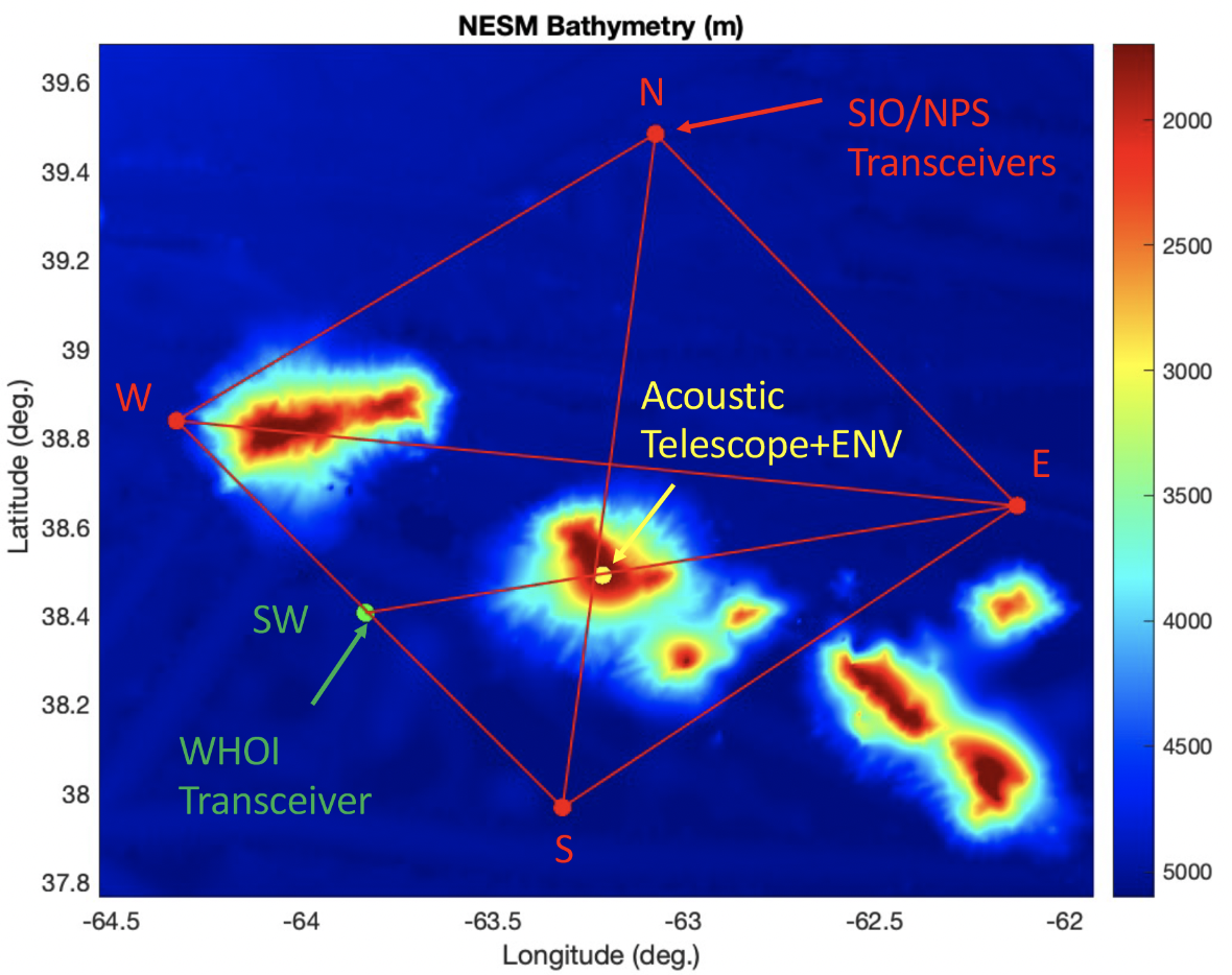 Atlantis II Seamounts map image.  Data courtesy of NGDC Undersea Feasture Names Gazetteer